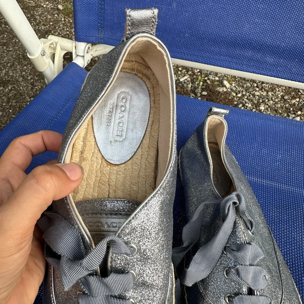 Coach Silver Espadrille Sneakers